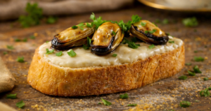 Bruschettas de Mejillones al Vino Blanco - 3 piezas