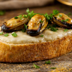 Bruschettas de Mejillones al Vino Blanco - 12 piezas