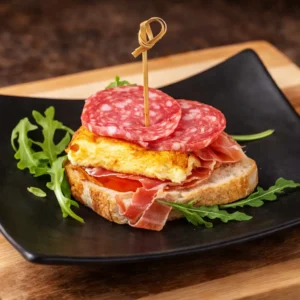 Pintxos de Jamón Serrano y Tortilla Española - 3 piezas